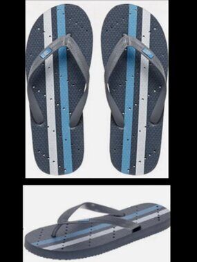 Showaflops Casual Fashion Sandals Grey Turquoise Childs Mens sz 9/10
